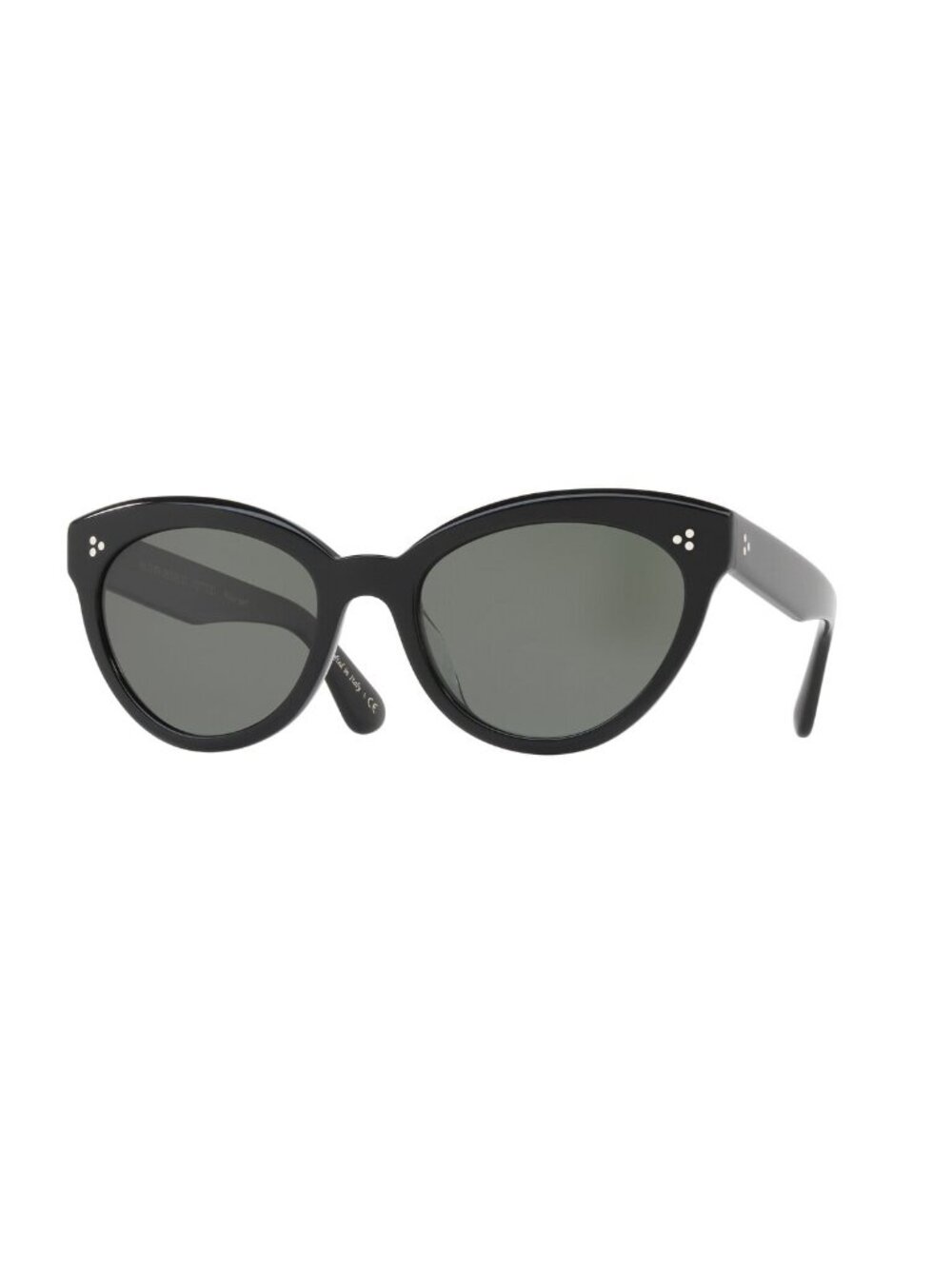 New Oliver Peoples Women's Sunglasses Black Butterfly Green Lens Injected Frame